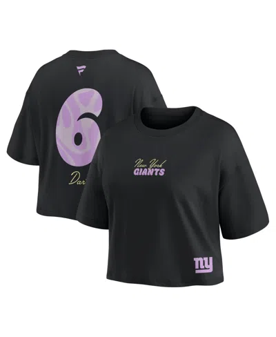 Fanatics Women's Jaxson Dart Black New York Giants Fashion Cropped T-shirt