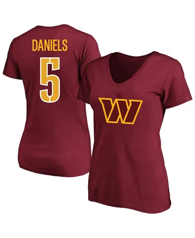 Fanatics Women's Jayden Daniels Burgundy Washington Commanders Plus Size Name Number T-shirt