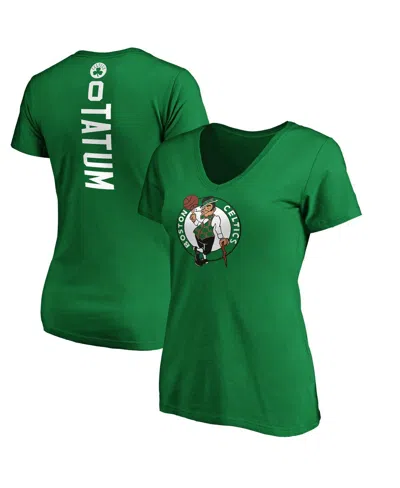 Fanatics Women's Jayson Tatum Kelly Green Boston Celtics Playmaker Name Number V-neck T-shirt