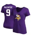 Fanatics Women's J.j. Mccarthy Purple Minnesota Vikings Plus Size Fair Catch Name Number Scoop Neck T-shirt In Purple