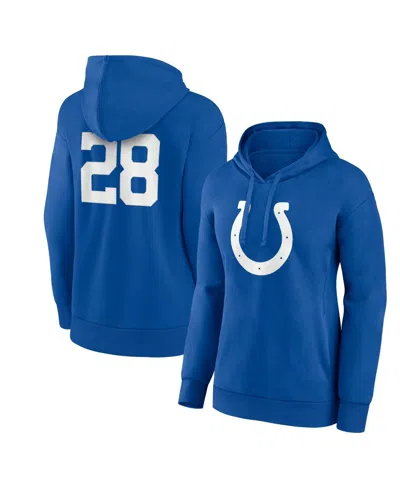 Fanatics Women's Jonathan Taylor Royal Indianapolis Colts Player Icon Name Number V-neck Pullover Hoodie In Blue
