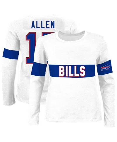 Fanatics Women's Josh Allen Ash Buffalo Bills Plus Size Name Number T-shirt In White