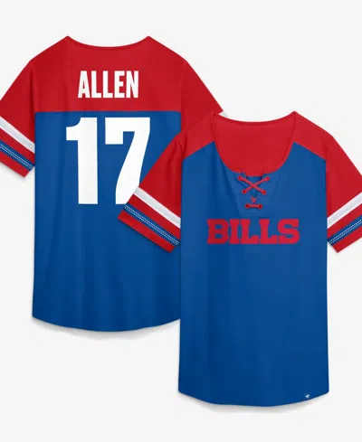 Fanatics Women's Josh Allenâ Royal Buffalo Bills Curl Route Athena Lace-up Name Number Shirt