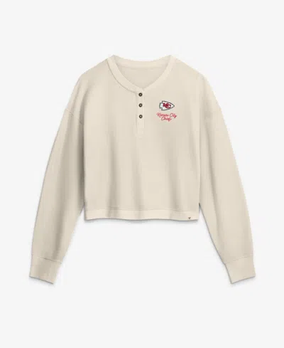 Fanatics Women's Kansas City Chiefs Waffle-knit Long-sleeve Cropped T-shirt In Neutral