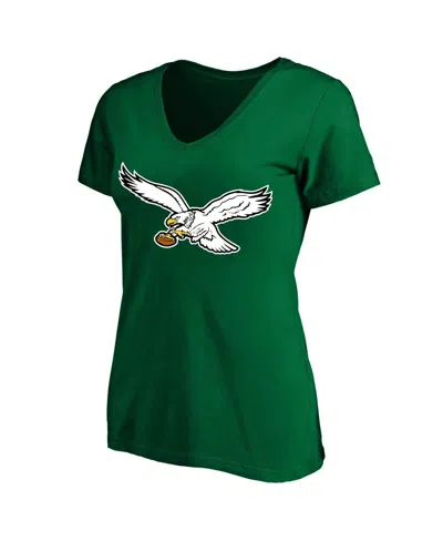 Fanatics Women's Kelly Green Philadelphia Eagles Vintage Logo V-neck T-shirt