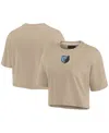 Fanatics Women's Khaki Memphis Grizzlies Elements Super Soft Boxy Cropped T-shirt In Khaki