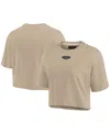 Fanatics Women's Khaki New Orleans Pelicans Elements Super Soft Boxy Cropped T-shirt