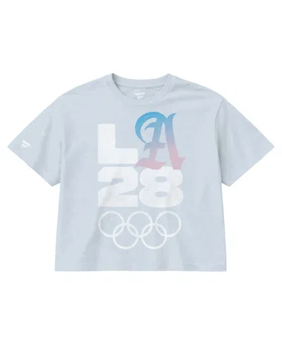 Fanatics Women's La28 Bluebell Boxy Screen-print Cropped T-shirt
