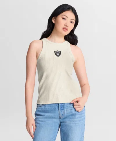 Fanatics Women's Las Vegas Raiders Star Play Ribbed Crewneck Tank Top In Cream
