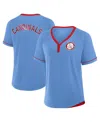 Fanatics Women's Light Blue St. Louis Cardinals Cooperstown Collection League Diva V-neck T-shirt In Light Blue