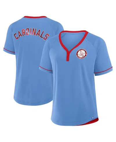 Fanatics Women's Light Blue St. Louis Cardinals Cooperstown Collection League Diva V-neck T-shirt