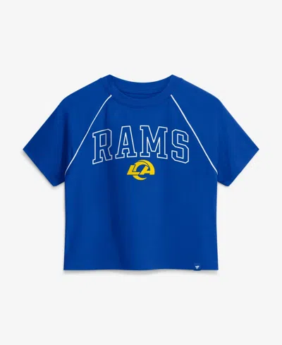 Fanatics Women's Los Angeles Rams Offensive Scheme Raglan Tri-blend Cropped T-shirt In Blue