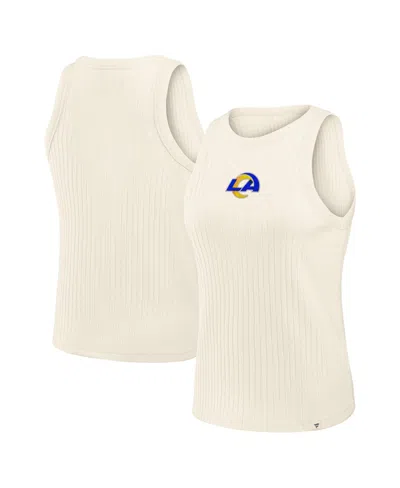 Fanatics Women's Los Angeles Rams Star Play Ribbed Sleeveless Tank Top In Cream