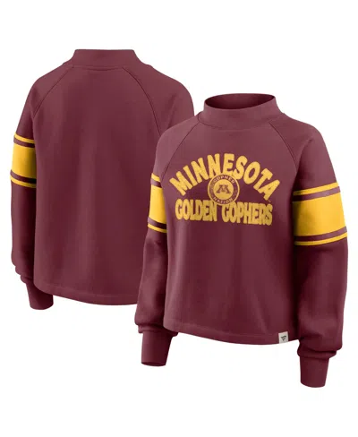 Fanatics Women's Maroon Minnesota Golden Gophers Oversized Hometown Premium Punt Coverage Raglan Pullover Swe In Burgundy