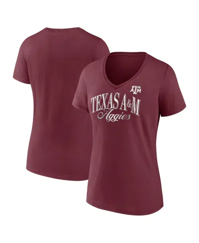 Fanatics Women's Maroon Texas A&m Aggies Fundamentals Script Foil T-shirt In Burgundy