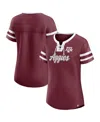 Fanatics Women's Maroon Texas A&m Aggies Iconic Athena Lace-up T-shirt In Maroon