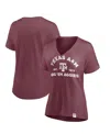 Fanatics Women's Maroon Texas A M Aggies True Classics Slub Flowy V-neck T-shirt In Burgundy