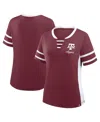 Fanatics Women's Maroon/white Texas A M Aggies Be Fearless Athena Lace-up T-shirt In Burgundy