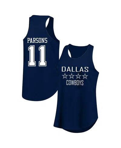 Fanatics Women's Micah Parsons Navy Dallas Cowboys Plus Size Name Number Tank Top In Blue