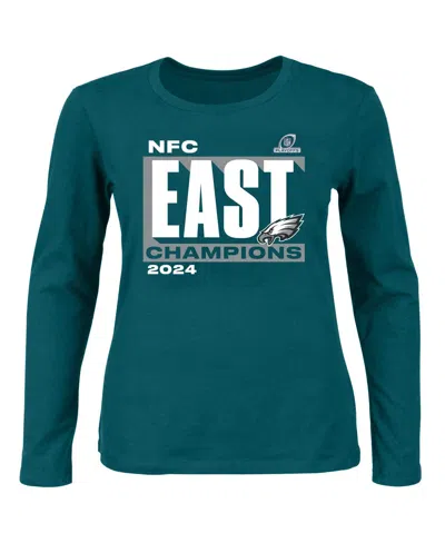 Fanatics Women's Midnight Green Philadelphia Eagles 2024 Nfc East Division Champions Plus Size Scoop Neck Lon