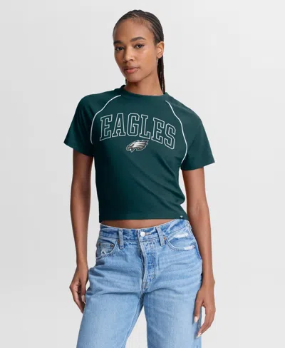 Fanatics Women's Midnight Green Philadelphia Eagles Offensive Scheme Raglan Tri-blend Cropped Top
