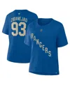 Fanatics Women's Mika Zibanejad Blue New York Rangers Authentic Stack Name Number T-shirt In Blue
