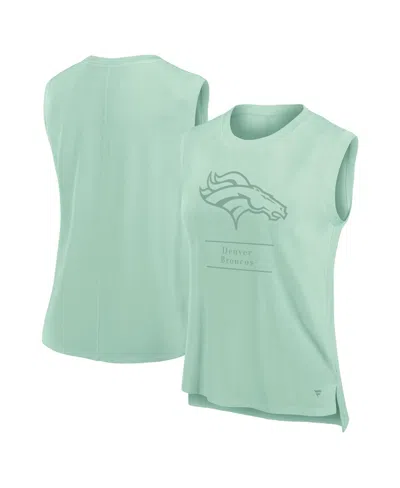 Fanatics Women's Mint Denver Broncos Studio Embrace Tank Top In Green