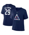 Fanatics Women's Nathan Mackinnon Athletic Navy Colorado Avalanche Authentic Stack Name Number T-shirt In Blue