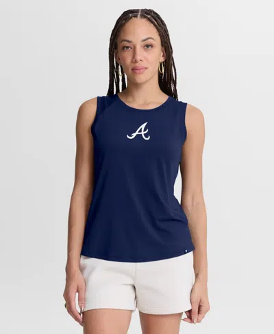 Fanatics Women's Navy Atlanta Braves Draped Mesh Back Performance Tank Top In Multi