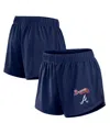 Fanatics Women's Navy Atlanta Braves Mesh Shorts In Navy