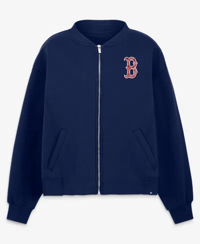 Fanatics Women's Navy Boston Red Sox Oversized Rage Against Full-zip Jacket In Black