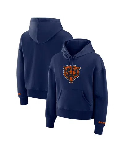Fanatics Women's Navy Chicago Bears Legacy Fleece Pullover Hoodie In Blue