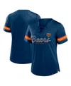 Fanatics Women's Navy Chicago Bears Play Script Lace-up T-shirt In Navy