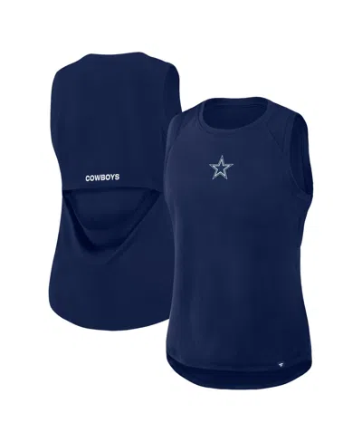 Fanatics Women's Navy Dallas Cowboys Draped Meshâ Back Performance Tank Top In Blue