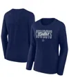 Fanatics Women's Navy Dallas Cowboys Long Sleeve Scoop Neck T-shirt In Navy
