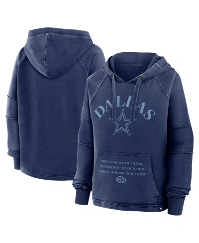 Fanatics Women's Navy Dallas Cowboys Oversized Raglan Gridiron Hoodie In Blue