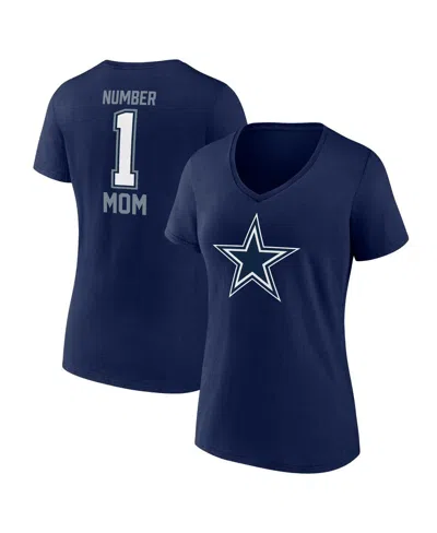 Fanatics Women's Navy Dallas Cowboys Plus Size Mother's Day 1 Mom V-neck T-shirt