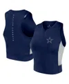 Fanatics Women's Navy Dallas Cowboys Studio Fitted Gym Tank Top In Navy