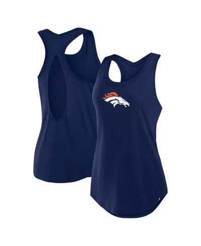 Fanatics Women's Navy Denver Broncos Iron Fan Tank Top In Blue