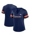 Fanatics Women's Navy Denver Broncos Play Script Lace-up T-shirt In Navy