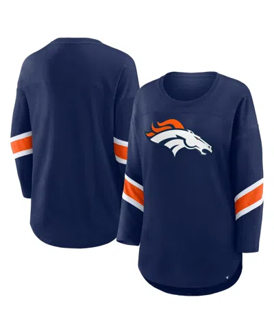 Fanatics Women's Navy Denver Broncos Redzone 3/4-sleeve T-shirt In Blue