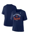 Fanatics Women's Navy Detroit Tigers 2025 Mlb Postseason Locker Room T-shirt In Blue
