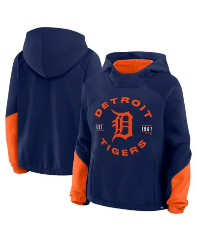 Fanatics Women's Navy Detroit Tigers Oversized Time To Win Pullover Hoodie In Blue