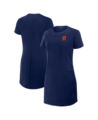 Fanatics Women's Navy Detroit Tigers Relaxed Fit Drape T-shirt Dress