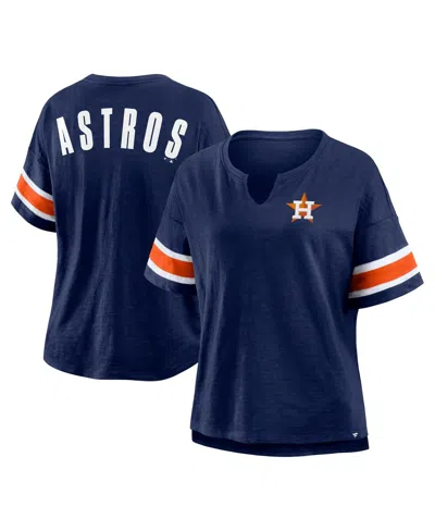 Fanatics Women's Navy Houston Astros Curl Route T-shirt In Multi