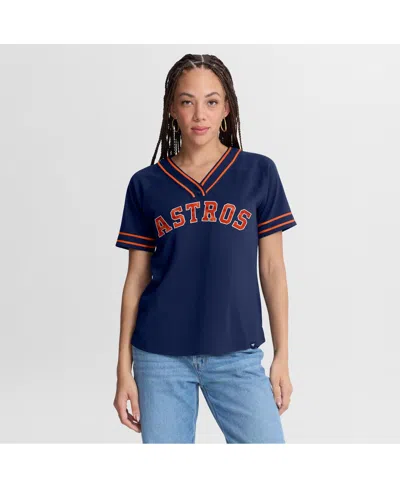 Fanatics Women's Navy Houston Astros Diva Race Ahead Raglan V-neck T-shirt In Blue