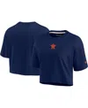 Fanatics Women's Navy Houston Astros Elements Super Soft Boxy Cropped T-shirt In Navy