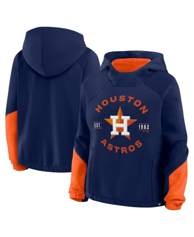 Fanatics Women's Navy Houston Astros Oversized Time To Win Pullover Hoodie In Blue