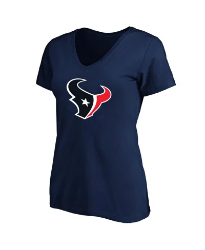 Fanatics Women's Navy Houston Texans Plus Size V-neck T-shirt In Blue