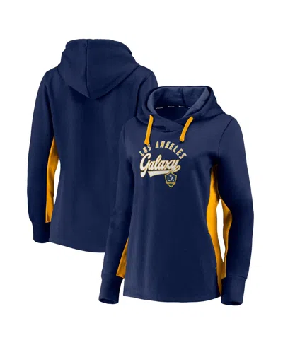 Fanatics Women's Navy La Galaxy Pullover Hoodie In Navy,gold